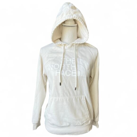 The North Face Women's Half Dome Fleece Pullover Hoodie white dune Gorpcore - Picture 2 of 7